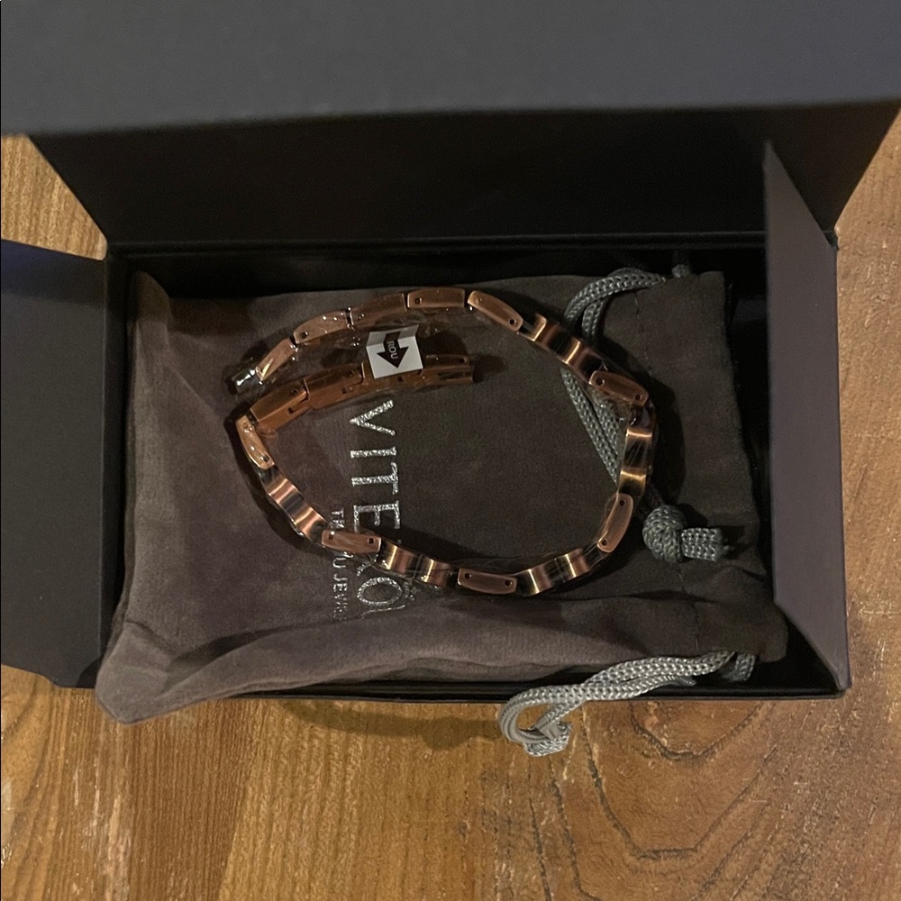 Womens Czech Crystal Magnetic Solid Copper Bracelet for Arthritis Pain Relief